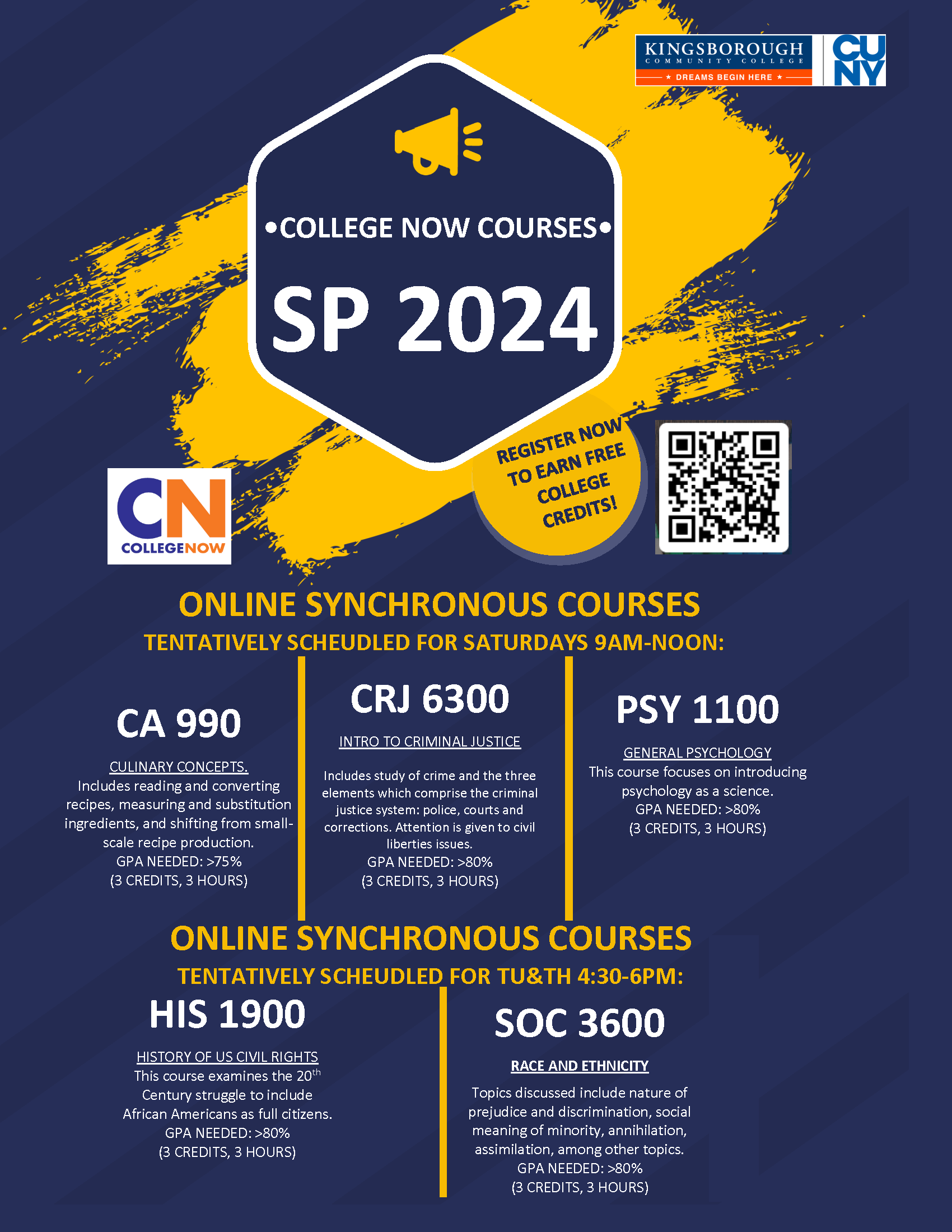 College Now Fall 2023 Courses