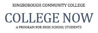 KCC COLLEGE NOW logo Kingsborough Community College College Now: A Program for High School Students
