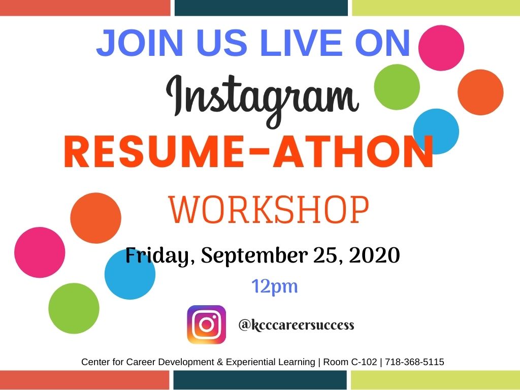 INSTAGRAM LIVE: RESUME-ATHON