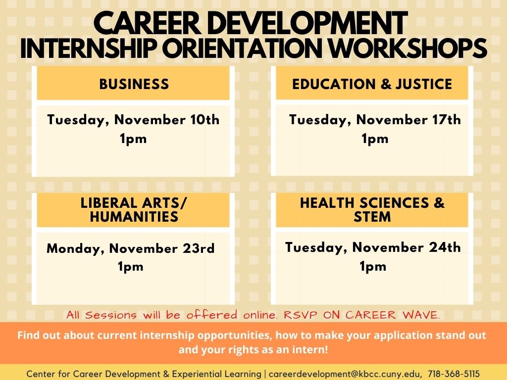 INTERNSHIP ORIENTATION WORKSHOP (HEALTH SCIENCES & STEM)