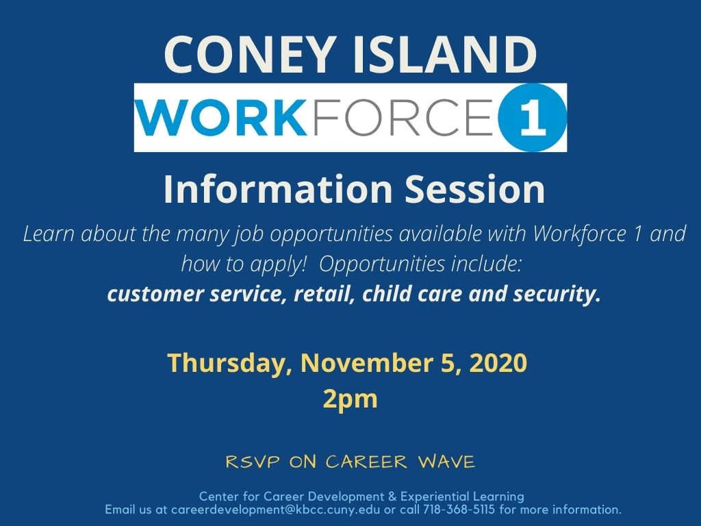 Workforce 1 Information Session Cuny Kingsborough Calendar kbcc spring 2021 calendar