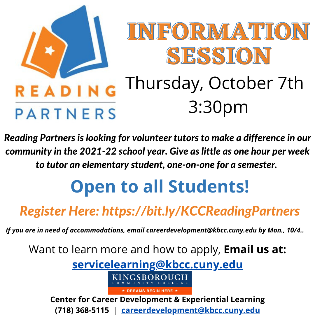 READING PARTNERS INFORMATION SESSION