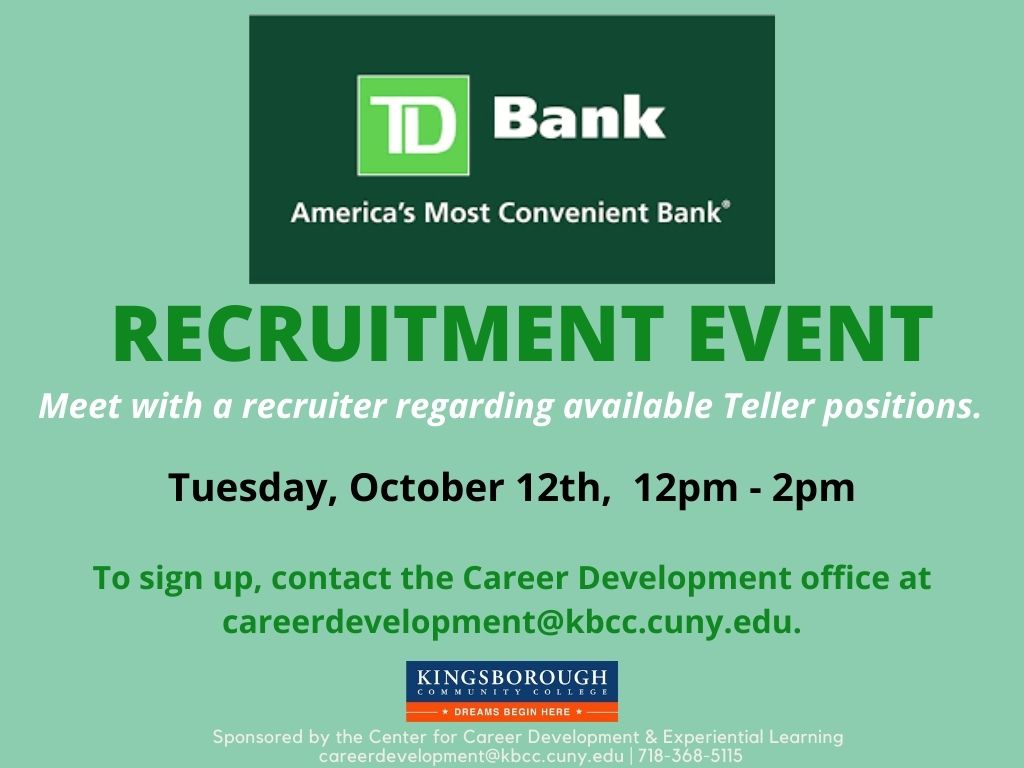 TD BANK RECRUITMENT EVENT