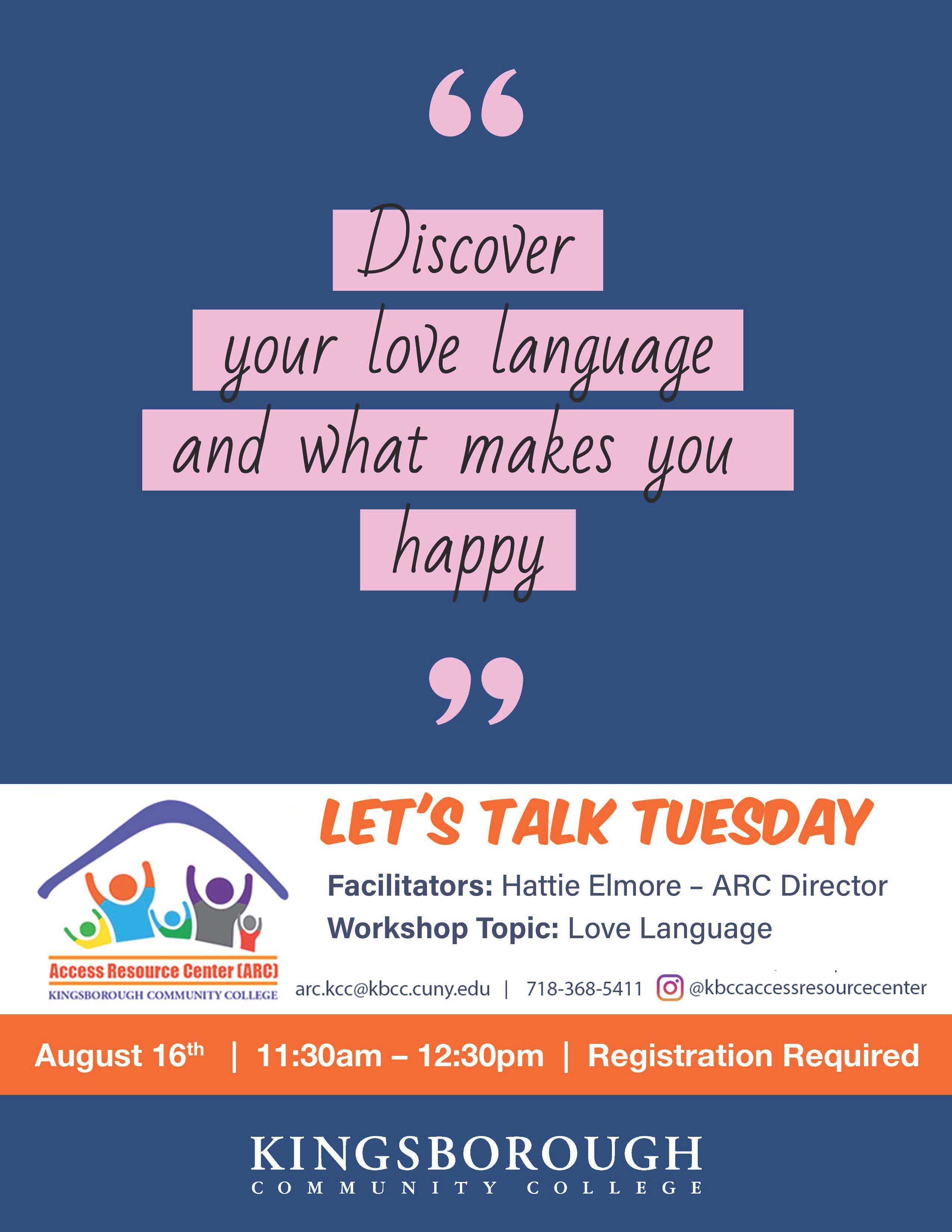 Workshop Topic: Let's Talk Tuesdays - Love Language