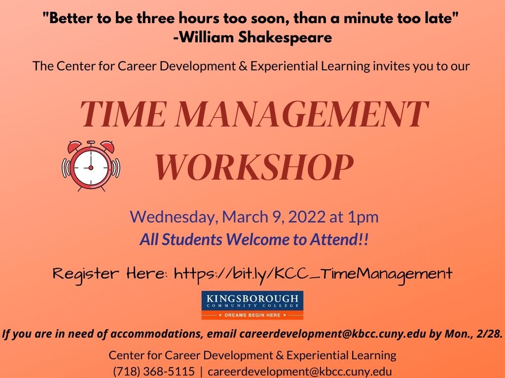 TIME MANAGEMENT WORKSHOP