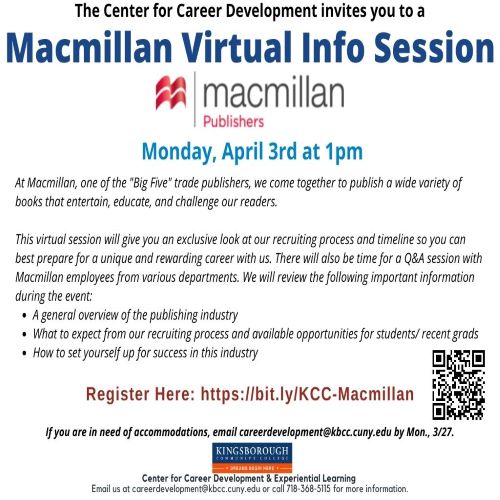 Macmillan Virtual Information Session