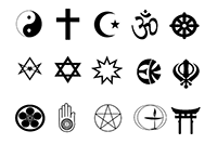 Multiple religious symbols